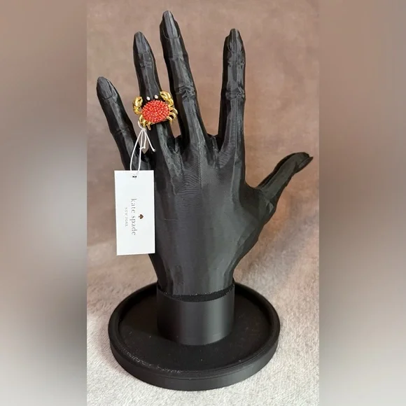 🎉HOST PICK🎉♠️🦀♠️KATE SPADE♠️🦀♠️Shore Thing Pave Crab Ring with Dust Bag/NWT - Picture 3 of 8